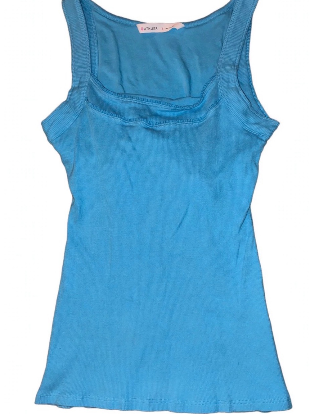 Athleta Bright Blue Ribbed Square Neck Tank